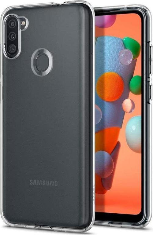 Galaxy M11 / Galaxy A11 ile Uyumlu Kılıf Liquid Crystal 4 Tarafı Tam Koruma Crystal Clear