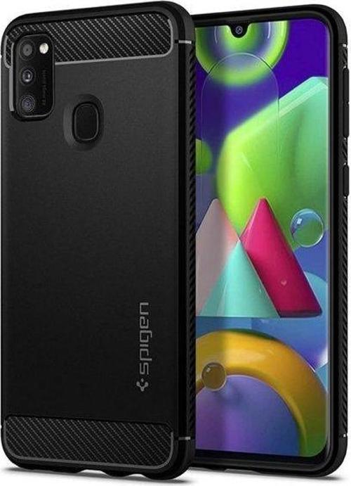 Galaxy M21 ile Uyumlu Kılıf Rugged Armor Matte Black