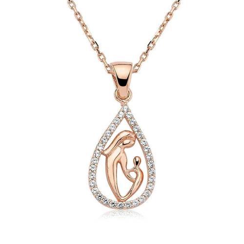 925 Ayar Gümüş Damla Anne Çocuk Kolyesi