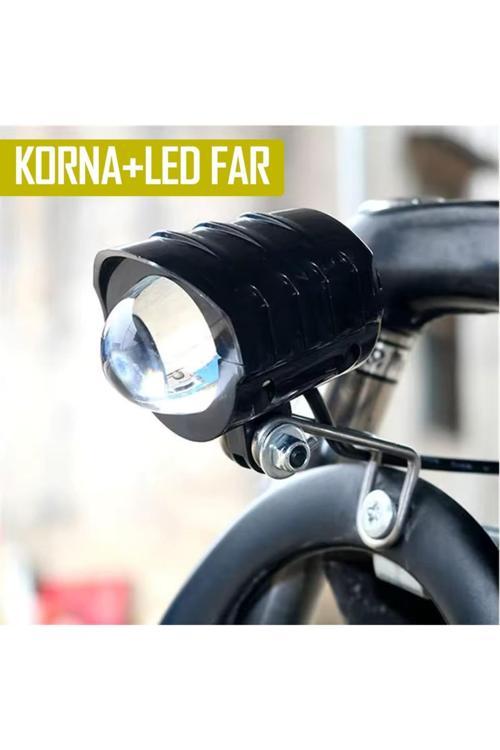 Led Far Elektrikli Scooter Farı Elektrikli Motosiklet E Bisiklet Far + Korna 36V-60V-Uyumlu