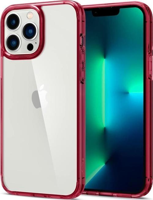 iPhone 13 Pro Max ile Uyumlu Kılıf Ultra Hybrid Red Crystal