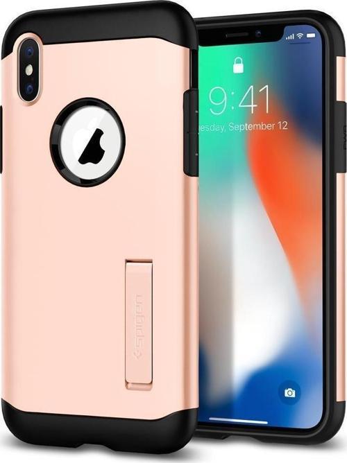 iPhone X ile Uyumlu Kılıf Slim Armor Blush Gold