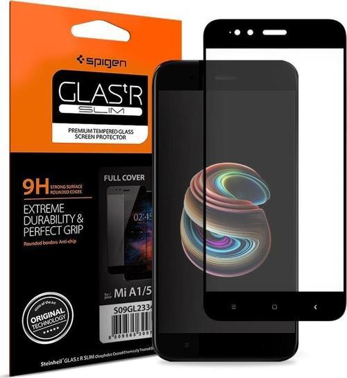 Mi A1 / Mi 5X ile Uyumlu Cam Ekran Koruyucu Full Cover Glass Black