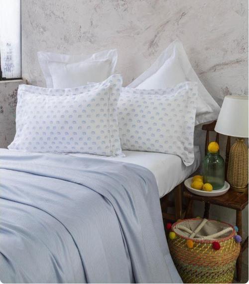 Çift Kişilik Oliver Mavi Bambu Pike Seti