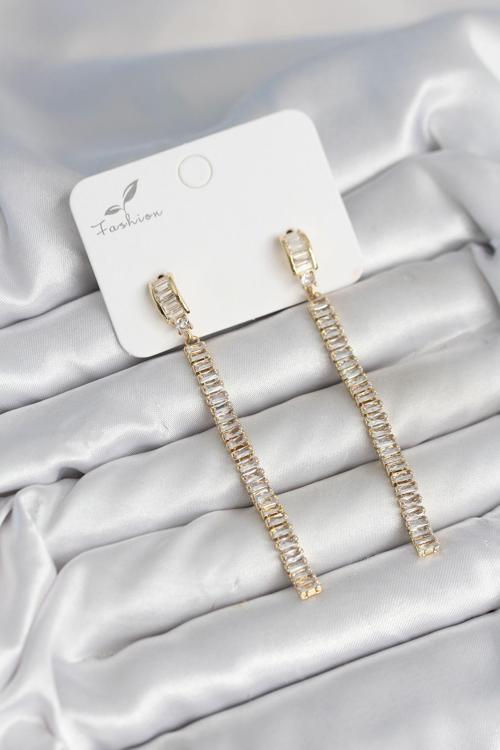 Su Yolu Baget Pirinç Kadın Küpe - EBJ251010W38127