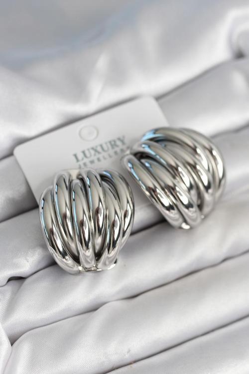 Pirinç Gümüş Renk Vintage Kadın Küpe - EBJ251010W38140