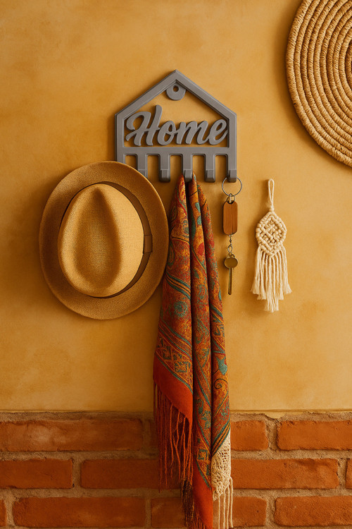 Dekoratif Açılır Kapanır Anahtar Askı Home Detay 15 X 15 Cm