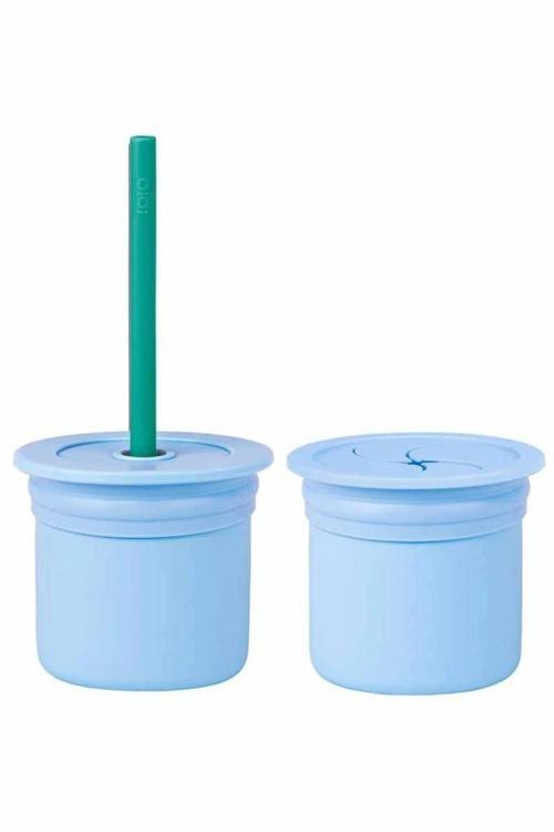 Nessiworld Pipetli Silikon Bardak Seti Mineral Blue / Aqua Green