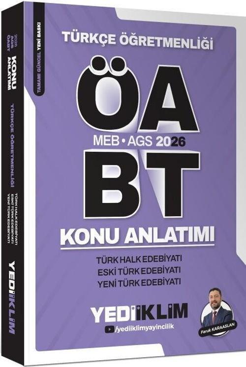 2026 MEB AGS ÖABT Türkçe Öğretmenliği Türk Halk Edebiyatı Eski ve Yeni Türk Edebiyatı Konu Anlatımlı Yediiklim