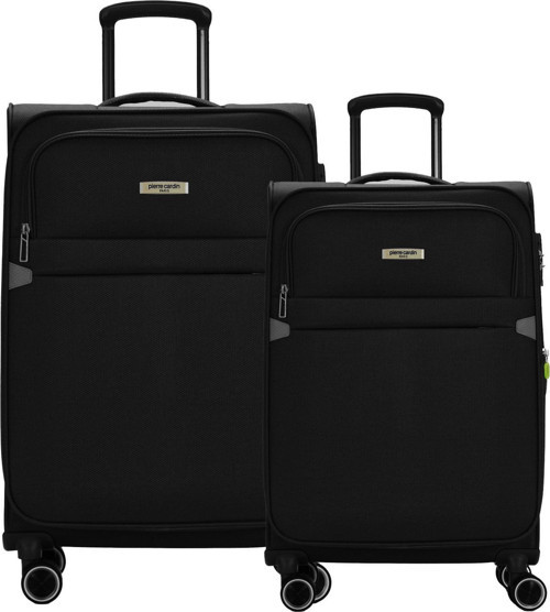 2'li Valiz Seti Büyük Ve Orta Boy Lüx Kumaş Valiz Siyah 04pc6000