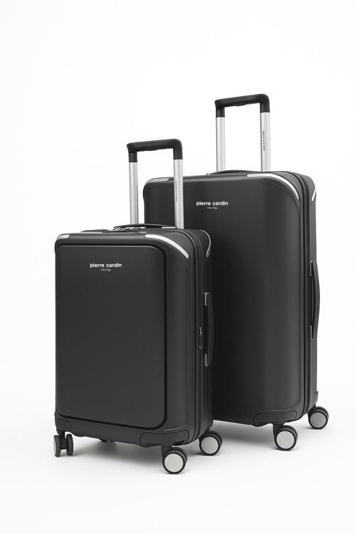 Orta Ve Kabin Boy 2'li Set %100 Polipropilen Valiz Siyah 04PC7090
