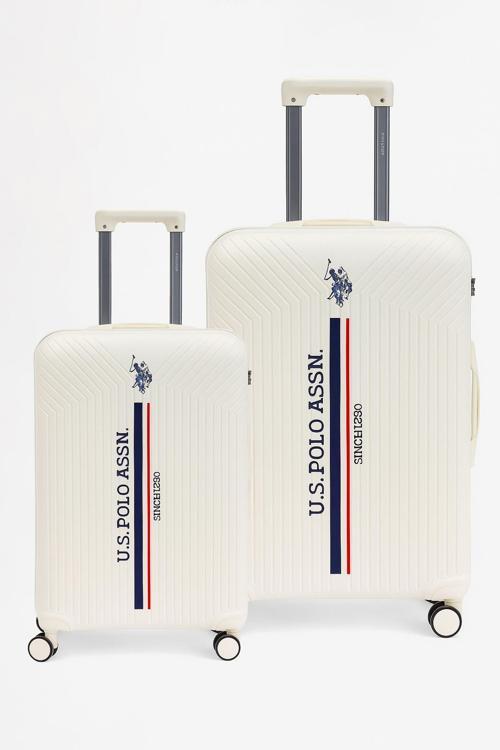 Polipropilen Kırılmaz 2'li Valiz Seti Büyük ve Kabin Boy Beyaz 24074