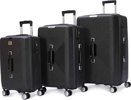 3'lü Set %100 Polipropilen Valiz Siyah 04PC7080