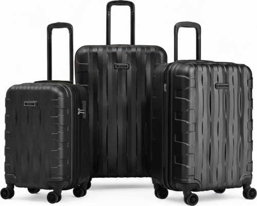 3'lü Valiz Seti Büyük Boy - Orta Boy - Kabin Boy Siyah-Siyah 1167-S