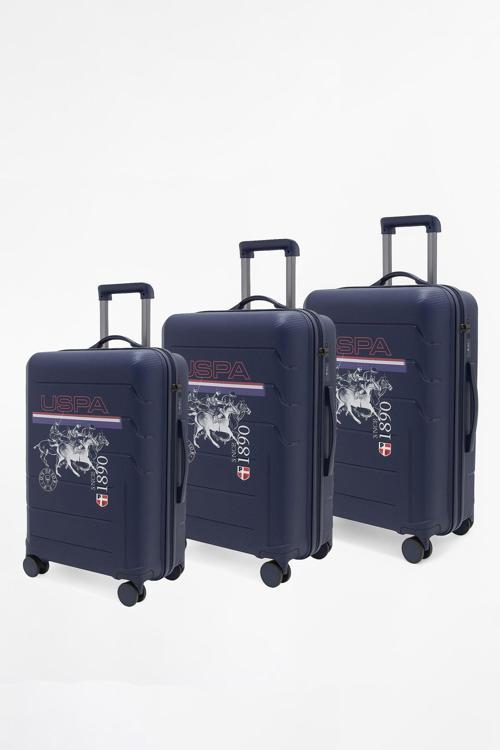 Polipropilen Kırılmaz 3'lü Valiz Seti Lacivert 24053