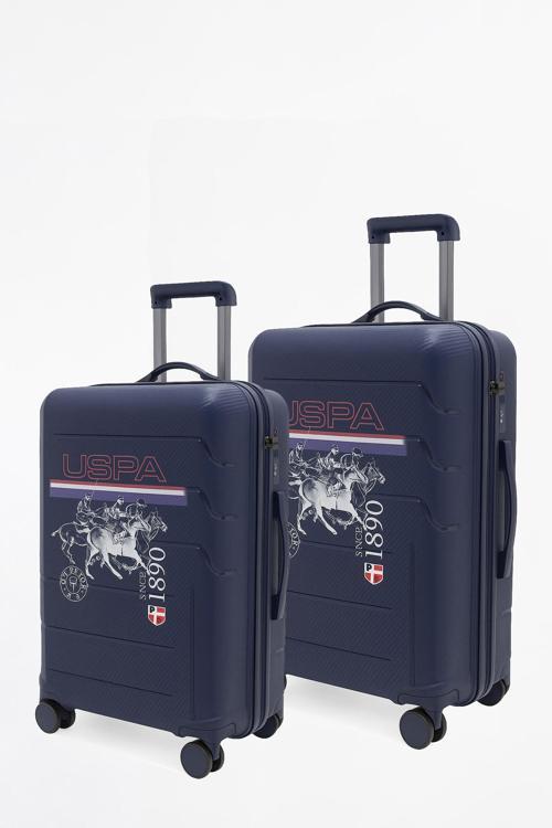 Polipropilen Kırılmaz 2'li Valiz Seti Orta ve Kabin Boy Lacivert 24053