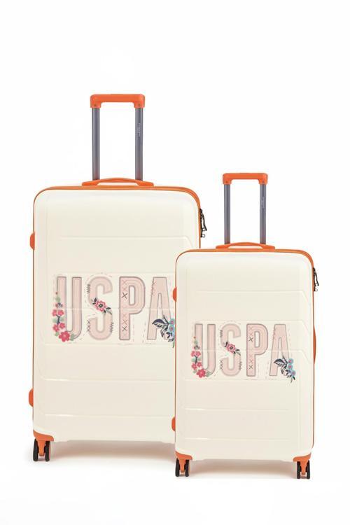 Polipropilen Kırılmaz 2'li Valiz Seti Büyük ve Kabin Boy Beyaz 24060