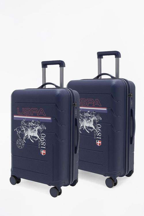 Polipropilen Kırılmaz 2'li Valiz Seti Büyük ve Orta Boy Lacivert 24053