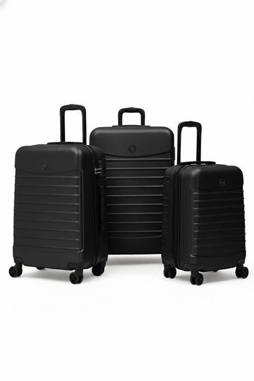 3'lü Valiz Seti Büyük Boy - Orta Boy - Kabin Boy Siyah-Siyah 1168-S