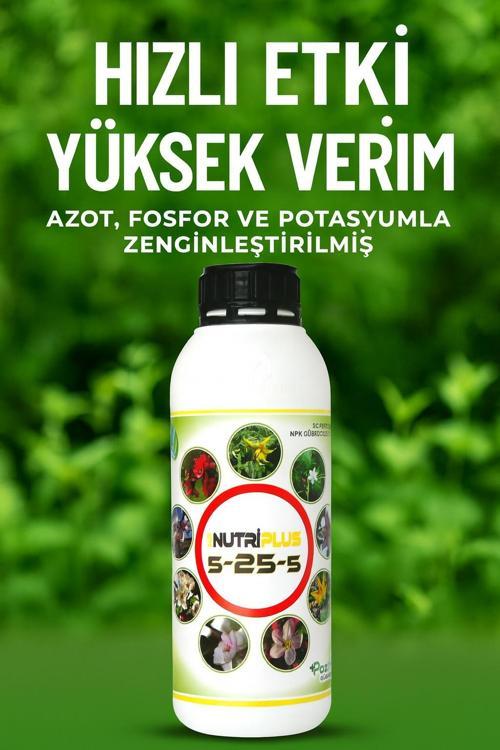 5-25-5 Azotlu Fosforlu Potasyumlu Çiçeklendirici N-P-K Sıvı Gübre 1 Litre