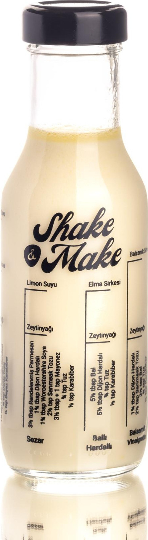 Shake & Make Salata Sosu Şişesi 250 ml | Üzerinde 8 Tarif + Ölçü Kaşığı, Huni & Tarif Kitabı Hediye– Shake Up!