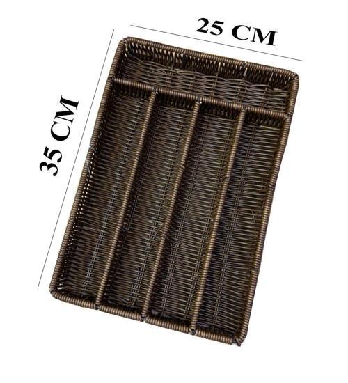 Rattan Örme Çekmece İçi Kaşıklık Organizer 5 Bölmeli