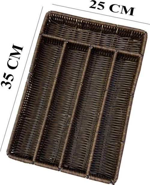Rattan Örme Çekmece İçi Kaşıklık Organizer 5 Bölmeli