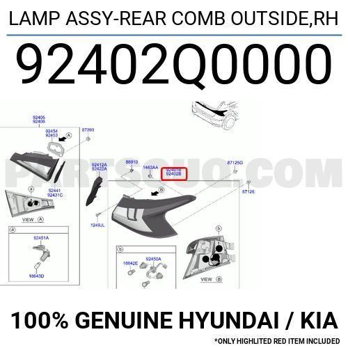 Hyundai i20 2021-2026 Stop Lambası Dış Sol Oem No (92401Q0000)