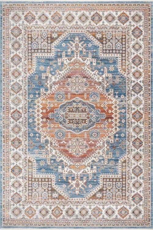 Halı Discovery 1439A Lacivert Kırmızı Salon Oturma Yatak Odası Halısı