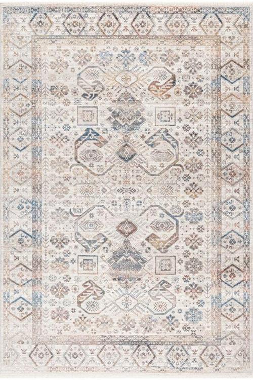 Halı Discovery 1500A Kemik Lacivert Salon Oturma Yatak Odası Halısı