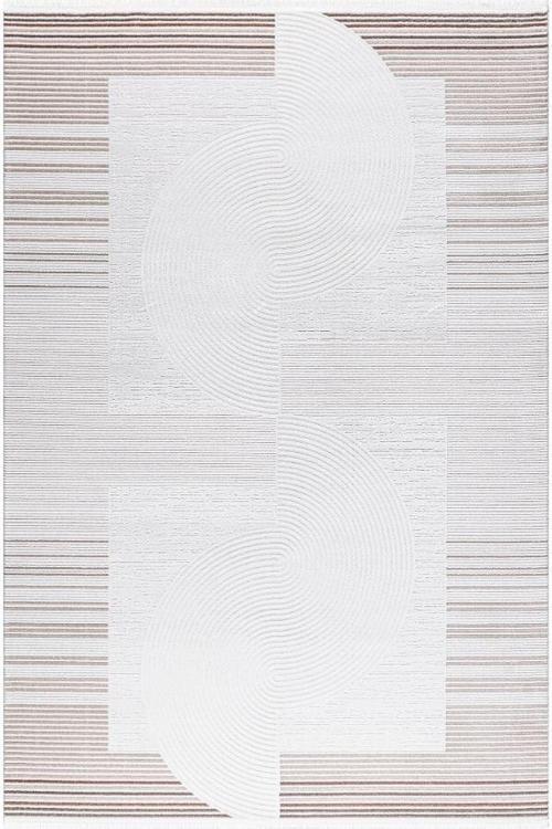 Halı Almira D145A Krem Kahve Akrilik Salon Oturma Yatak Odası Halısı