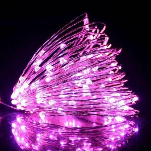 10 Metre Pembe Pilli Led Işık Canlı Pembe Işık Ip65 Su Geçirmez Sevgililer Gününe Özel Pembe Led Işık