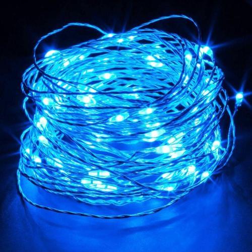 10 Metre Su Geçirmez Parlak Canlı Mavi Işık Micro Dökme Led Ultra Mavi Pilli Led Işık Sabit Yanar