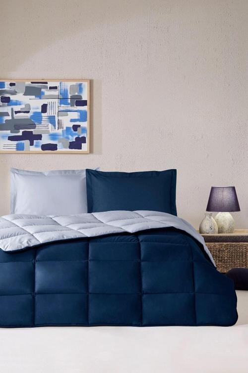 %100 Pamuk (Çarşafı Lastikli) Çift Kişilik Yatak Seti-Colourist Pasifik Okyanus