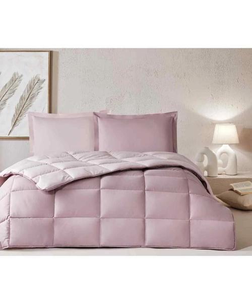 %100 Pamuk (Çarşafı Lastikli) Çift Kişilik Yatak Seti-Colourist Rose Pudra