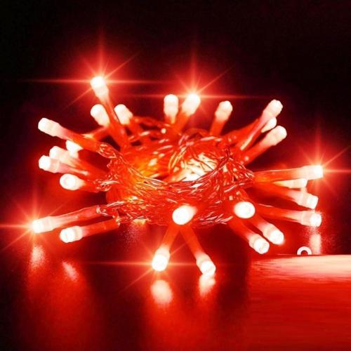 13 Metre Kırmızı Ultra Canlı Net Işık Kırmızı Led Işık Sabit Yanar 220 V Fişli Yılbaşı Ağacı Işığı