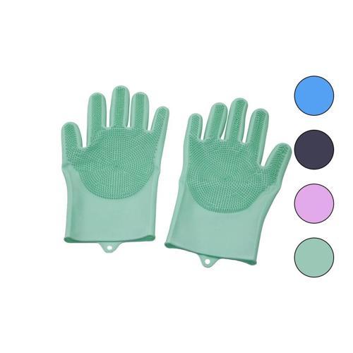 2PCS RENKLİ SİLİKON TIRTIRLI BULAŞIK ELDİVENİ (5365)