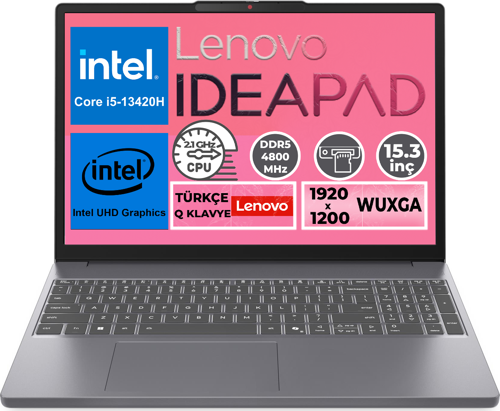 IdeaPad Slim 3 15IRH10 i5-13420H 16GB 1TB SSD 15.3" WUXGA Freedos Notebook 83K1004ETR 005