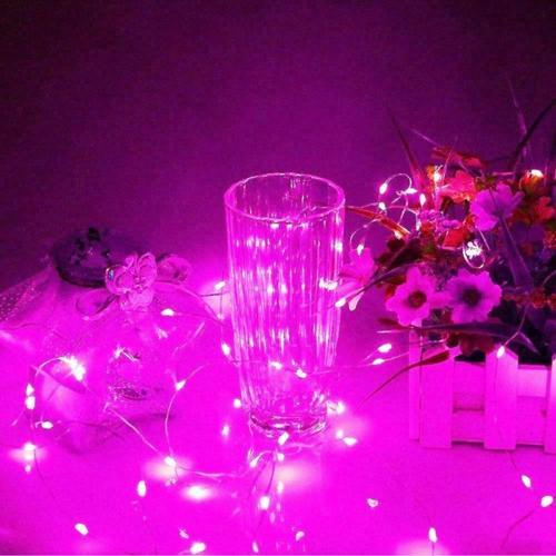 2 Metre Pembe Pilli Led Işık Canlı Pembe Işık Ip65 Su Geçirmez Sevgililer Gününe Özel Pembe Led Işık