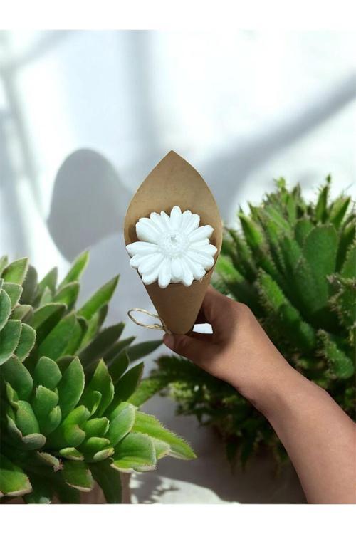 El Yapımı Söz, Nişan, Nikah, Kına, Baby Shower, Doğum Günü Hediyesi Papatya Mum Buket- 10 Adet