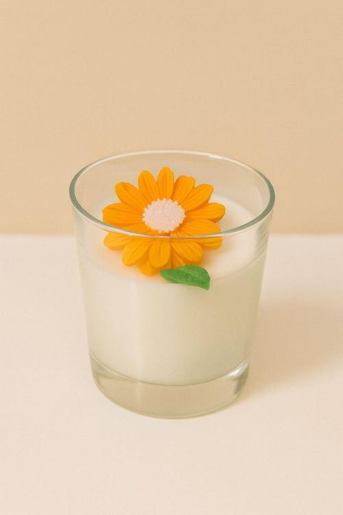 Dekoratif Papatyalı El Yapımı Soya Mum – Romantik Hediye, Sevgililer Günü, Ev Dekor, Özel Gün