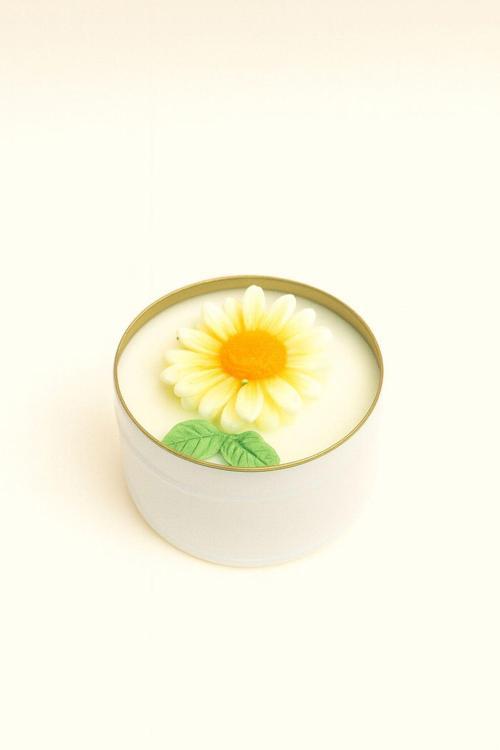 Dekoratif Papatyalı El Yapımı Soya Mum – Romantik Hediye, Sevgililer Günü, Ev Dekor, Özel Gün