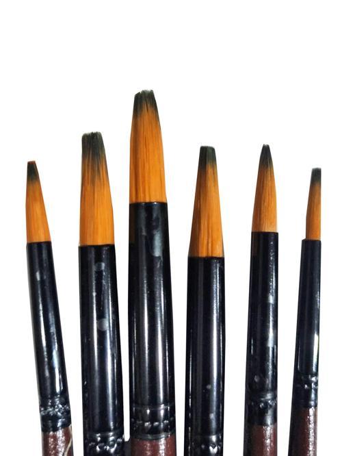 Sulu Boya Fırça Seti 6'lı Resim Fırçası Akrilik Boya Yuvarlak Sivri Uçlu Fırça