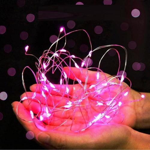 3 Metre Pembe Pilli Led Işık Canlı Pembe Işık Ip65 Su Geçirmez Sevgililer Gününe Özel Pembe Led Işık