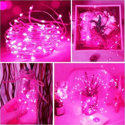 4 Metre Pembe Pilli Led Işık Canlı Pembe Işık Ip65 Su Geçirmez Sevgililer Gününe Özel Pembe Led Işık