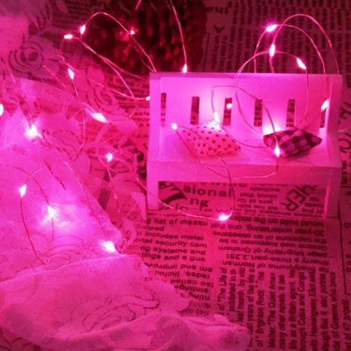 5 Metre Pembe Pilli Led Işık Canlı Pembe Işık Ip65 Su Geçirmez Sevgililer Gününe Özel Pembe Led Işık