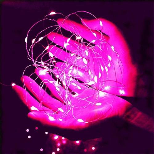 6 Metre Pembe Pilli Led Işık Canlı Pembe Işık Ip65 Su Geçirmez Sevgililer Gününe Özel Pembe Led Işık