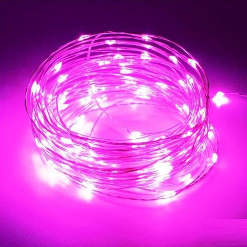 7 Metre Pembe Pilli Led Işık Canlı Pembe Işık Ip65 Su Geçirmez Sevgililer Gününe Özel Pembe Led Işık