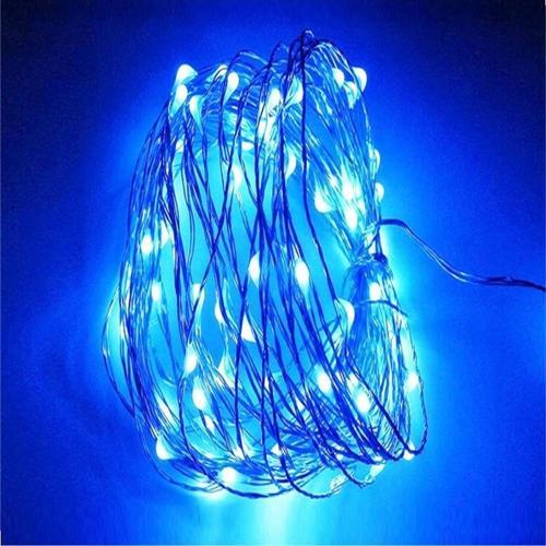 9 Metre Parlak Canlı Mavi Işık Micro Dökme Led Ultra Su Geçirmez Mavi Pilli Led Işık Sabit Yanar