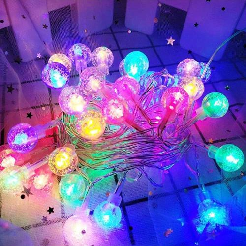 Crystal Led Light Ball Yılbaşı Ağacı Işığı Renkli Noel Işığı Renkli Kristal Top Led Işık 220 V Fişli